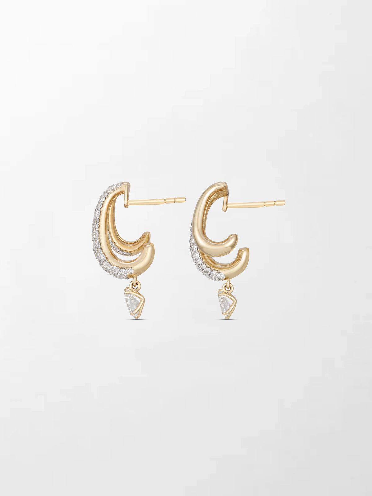 Pave 2 Claw Diamond Earrings