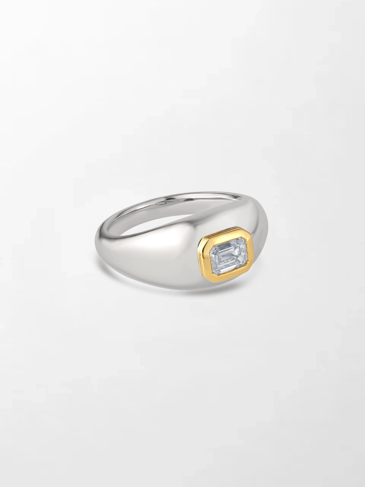 Emerald Duo-Tone Ring