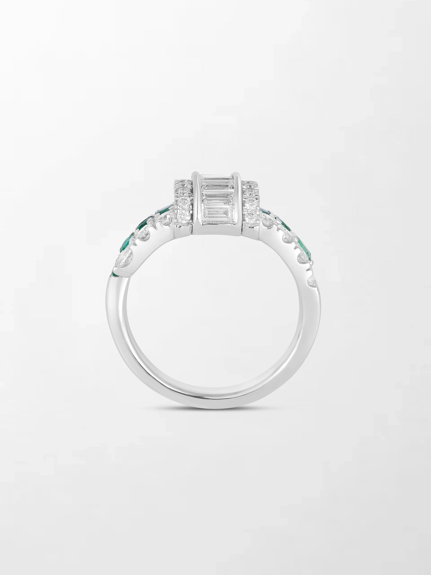 Emerald Baguette Clasp Ring