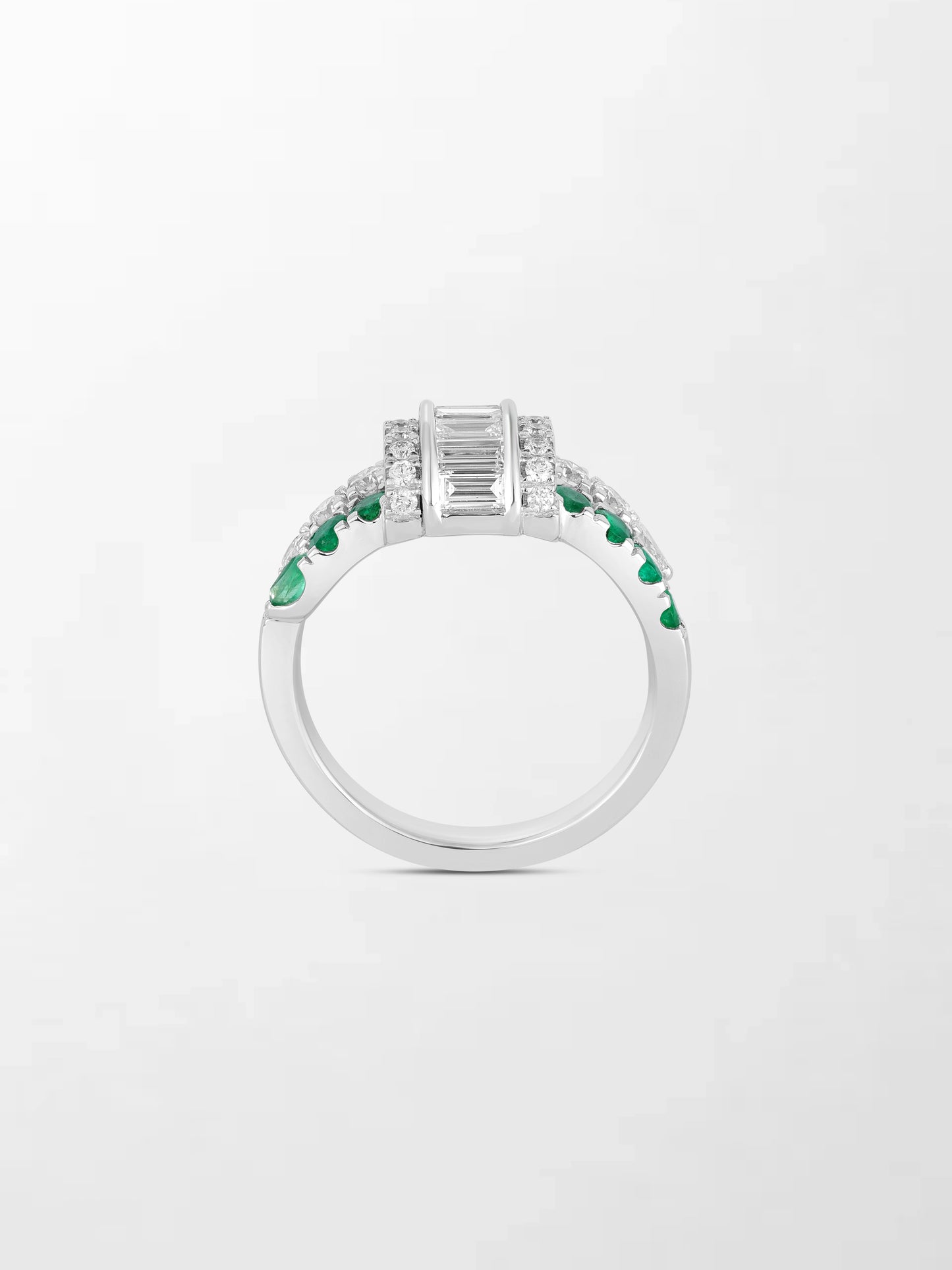 Emerald Baguette Clasp Ring