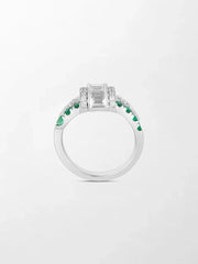 Emerald Baguette Clasp Ring
