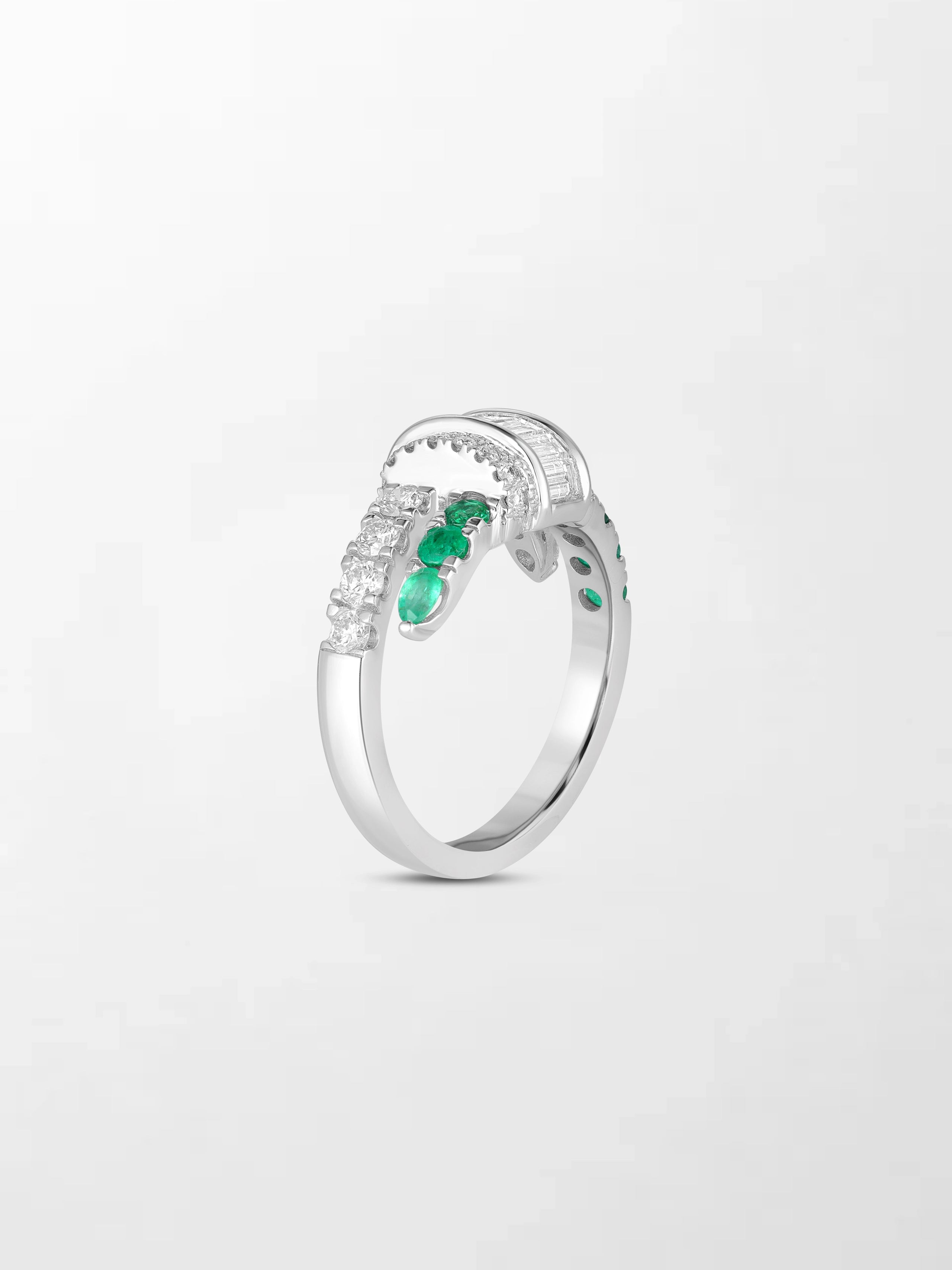 Emerald Baguette Clasp Ring