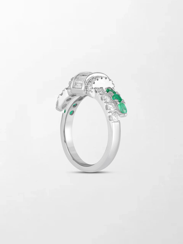 Emerald Baguette Clasp Ring