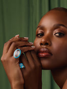 Moonstone Enamel Ring