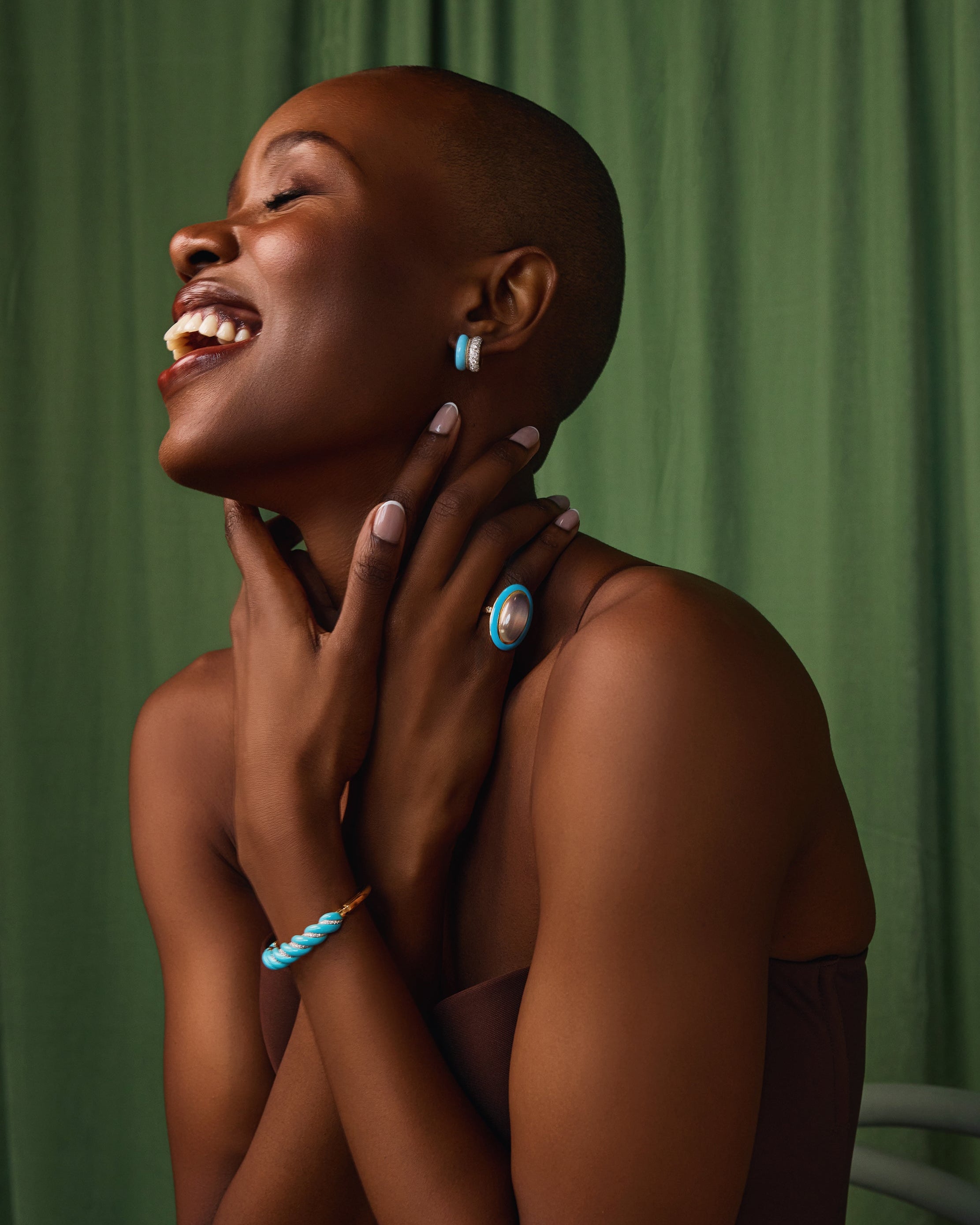 Moonstone Enamel Ring
