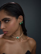 Tsavorite Curve Huggies