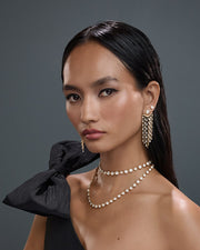 Long Split Bezel Cascade Earring