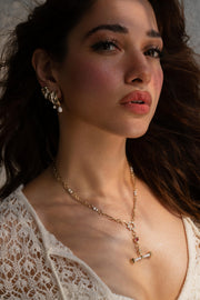 Pink Tourmaline T-Bar Chain