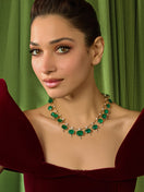 Vintage Cushion Emerald Necklace