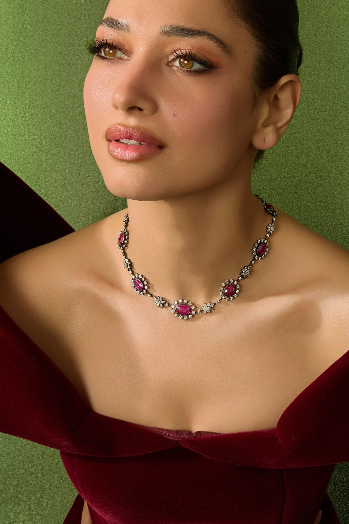 Black Rose Ruby Necklace