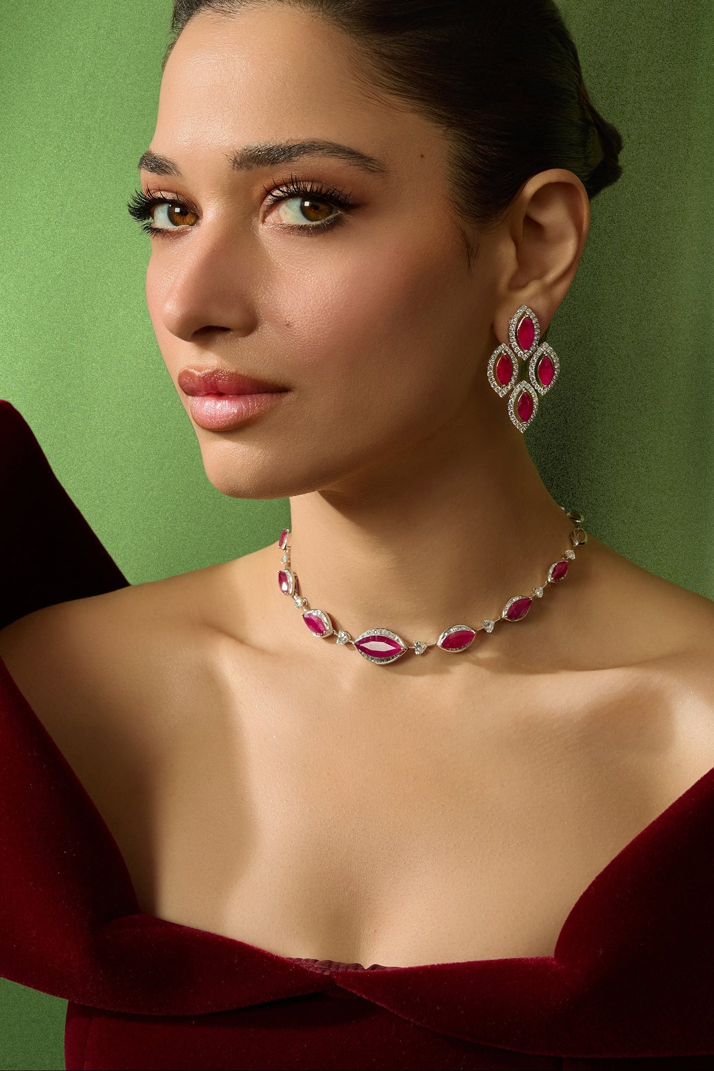 Scarlet Ruby & Diamond Necklace