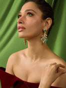 Emerald and Diamond Bloom Chandelier Earrings