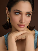 Diamond & Enamel Serpent Drop Earrings